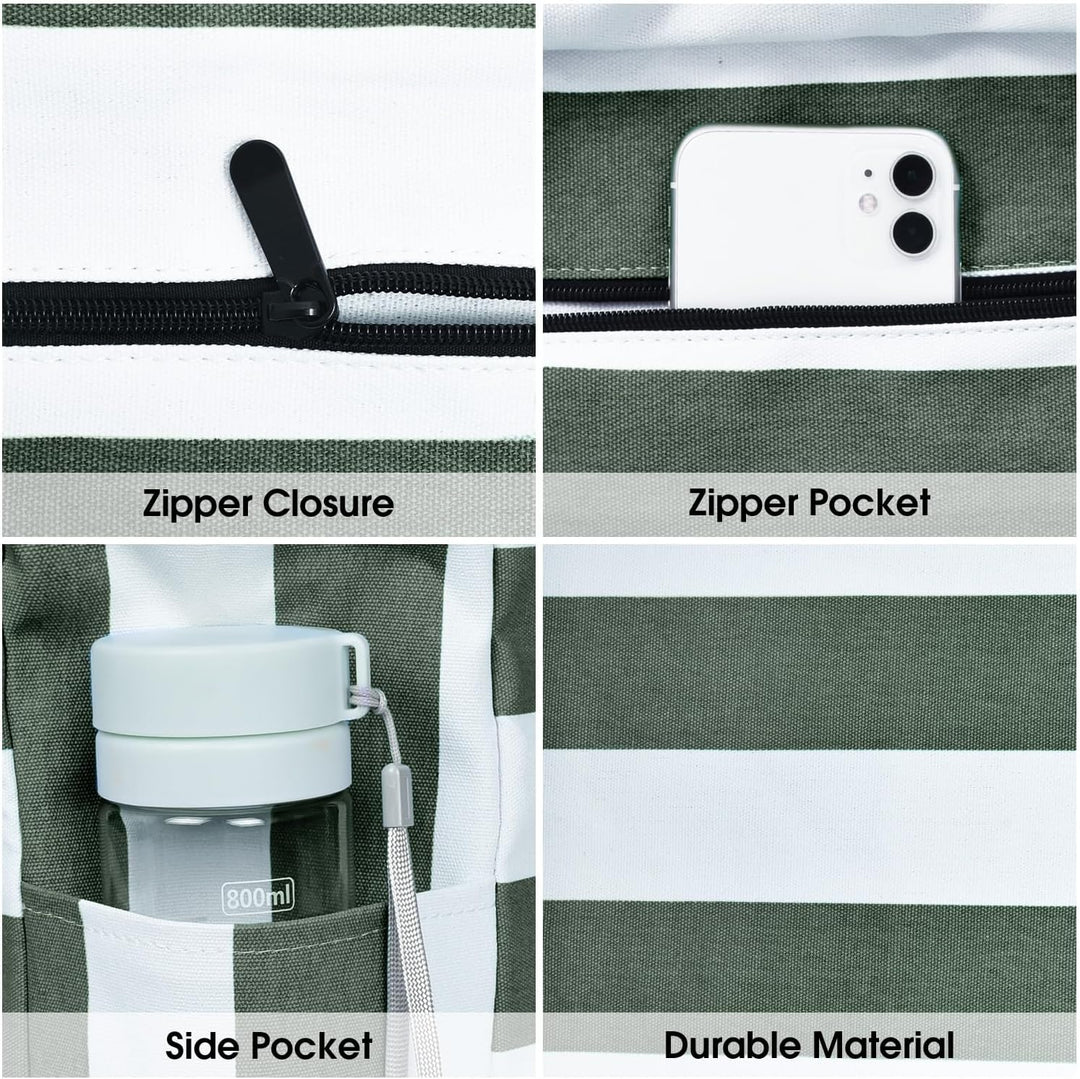 Waterproof Large Tote with Zipped Storage for Work & Play