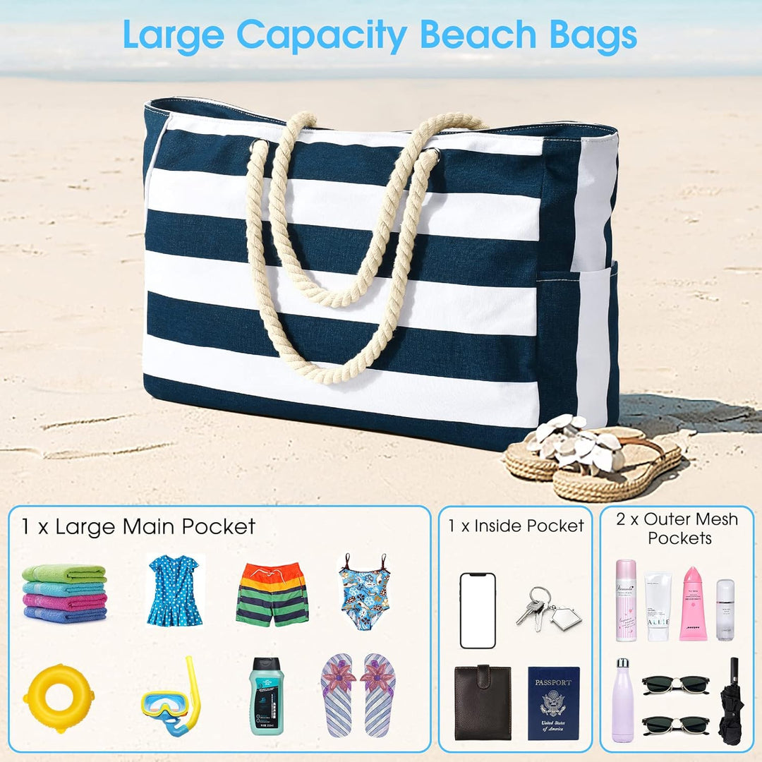 Waterproof Large Tote with Zipped Storage for Work & Play