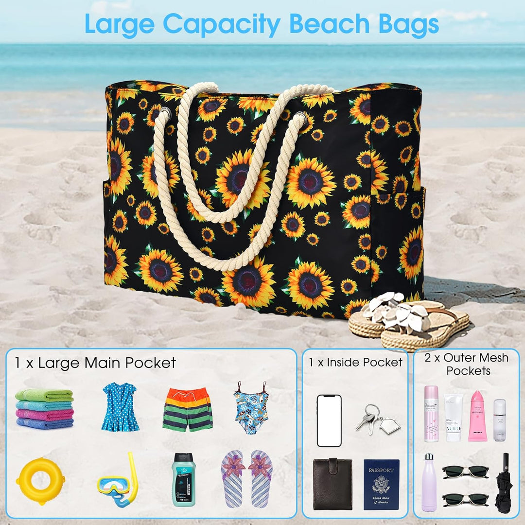 Waterproof Large Tote with Zipped Storage for Work & Play