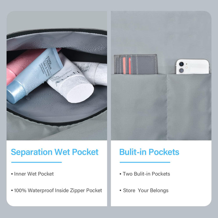 Waterproof Large Tote with Zipped Storage for Work & Play