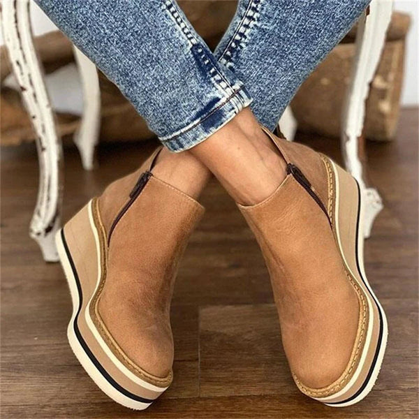 Bella - Casual Ankle Boots for Women-Beige-3-Nora Luxe