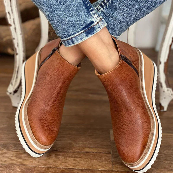 Bella - Casual Ankle Boots for Women-Dark brown-3-Nora Luxe