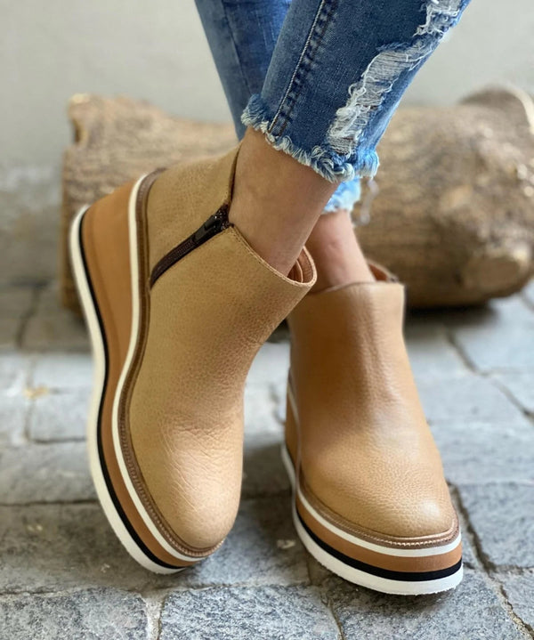 Bella - Casual Ankle Boots for Women-Khaki-3-Nora Luxe