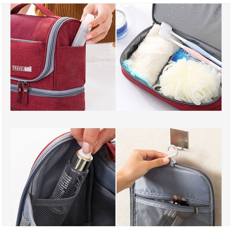 Large-Capacity Hanging Toiletry Bag Organiser – Multi-Compartment Travel Case