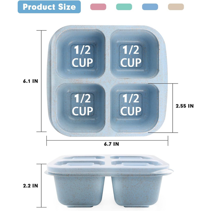 Bento-Style 4-Compartment Meal Prep Boxes (4-Pack) - Bento4You-Nora Luxe
