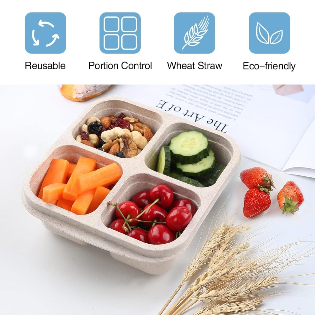 Bento-Style 4-Compartment Meal Prep Boxes (4-Pack) - Bento4You-Nora Luxe
