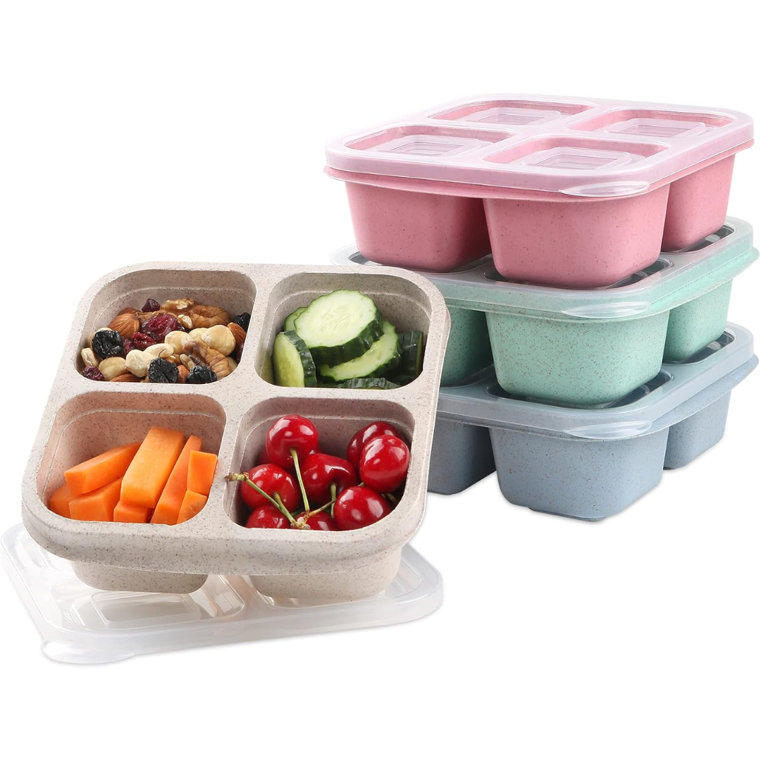 Bento-Style 4-Compartment Meal Prep Boxes (4-Pack) - Bento4You-Nora Luxe