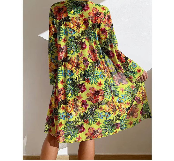 Bikini set with High Waist and Cover-up – Amira-Turquoise-XS-State of Style