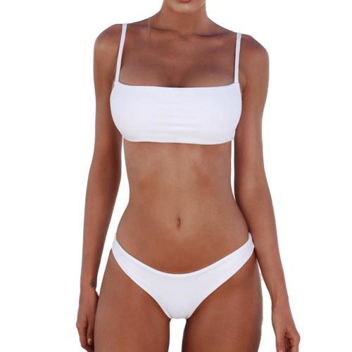 Bikini with Adjustable Straps and Flexible Fit - Kaila-White-XS-State of Style