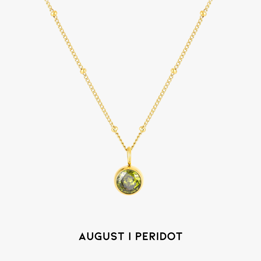 Birthstone Necklace - Aurora-August | Period-Gold-Nora Luxe