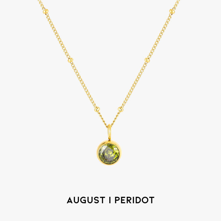 Birthstone Necklace - Aurora-August | Period-Gold-Nora Luxe