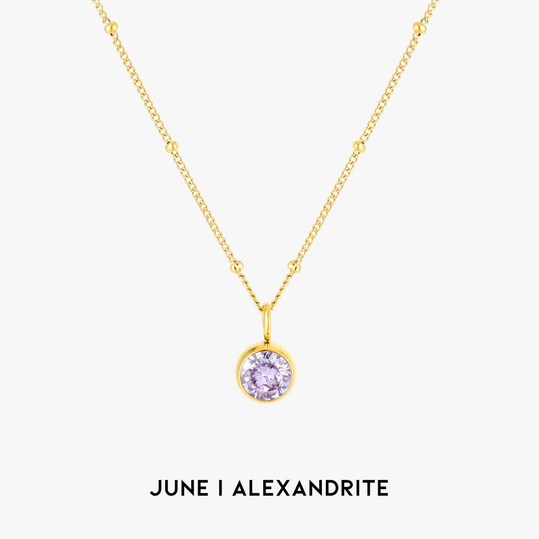 Birthstone Necklace - Aurora-June | Alexandrite-Gold-Nora Luxe