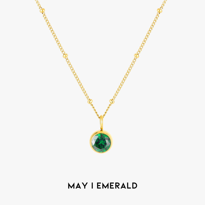 Birthstone Necklace - Aurora-Mei | Smaragd-Gold-Nora Luxe