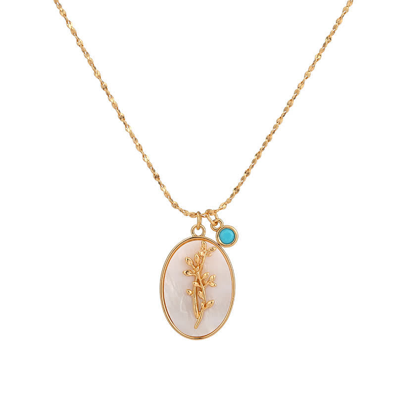 Birthstone with Birth Flowers Necklace - Aurora-December - Christmas Star-Nora Luxe