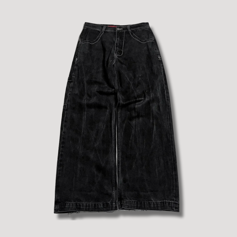 Black Baggy Jeans with High Waist – Raven-S-The Livary