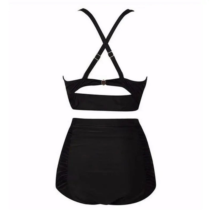 Black Bikini Set with Halter Top and High Waist – Alina-S-State of Style