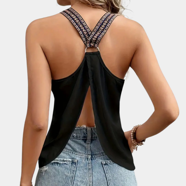 Black Fashionable V-Neck Top for Women - Noa-XS-Nora Luxe