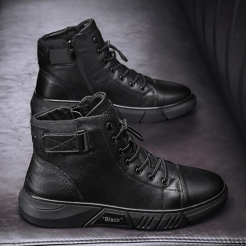 Black Handmade Leather Boots for Men - ShadowStep-Black-7.0-Nora Luxe