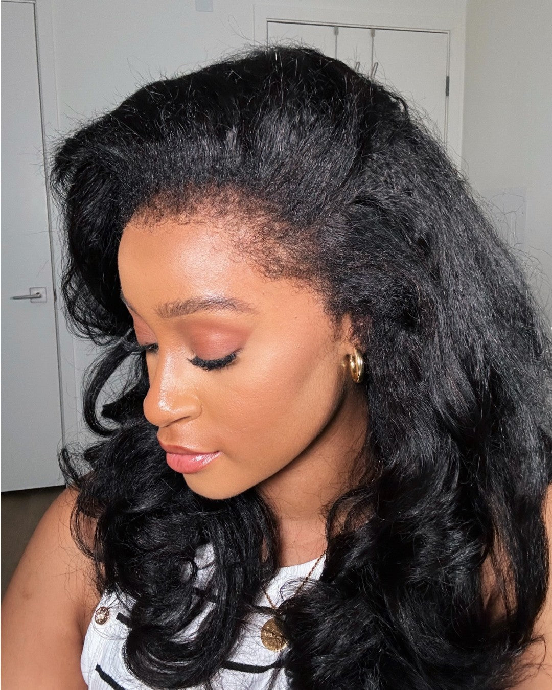 Black HD Lace Wig with Body Wave & Curly Edges – Amara-Nora Luxe