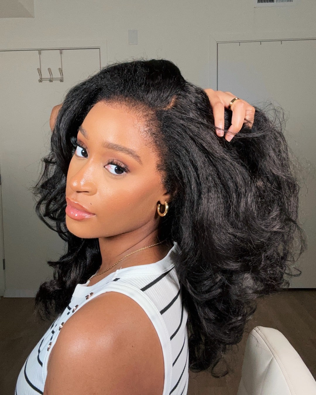 Black HD Lace Wig with Body Wave & Curly Edges – Amara-Nora Luxe