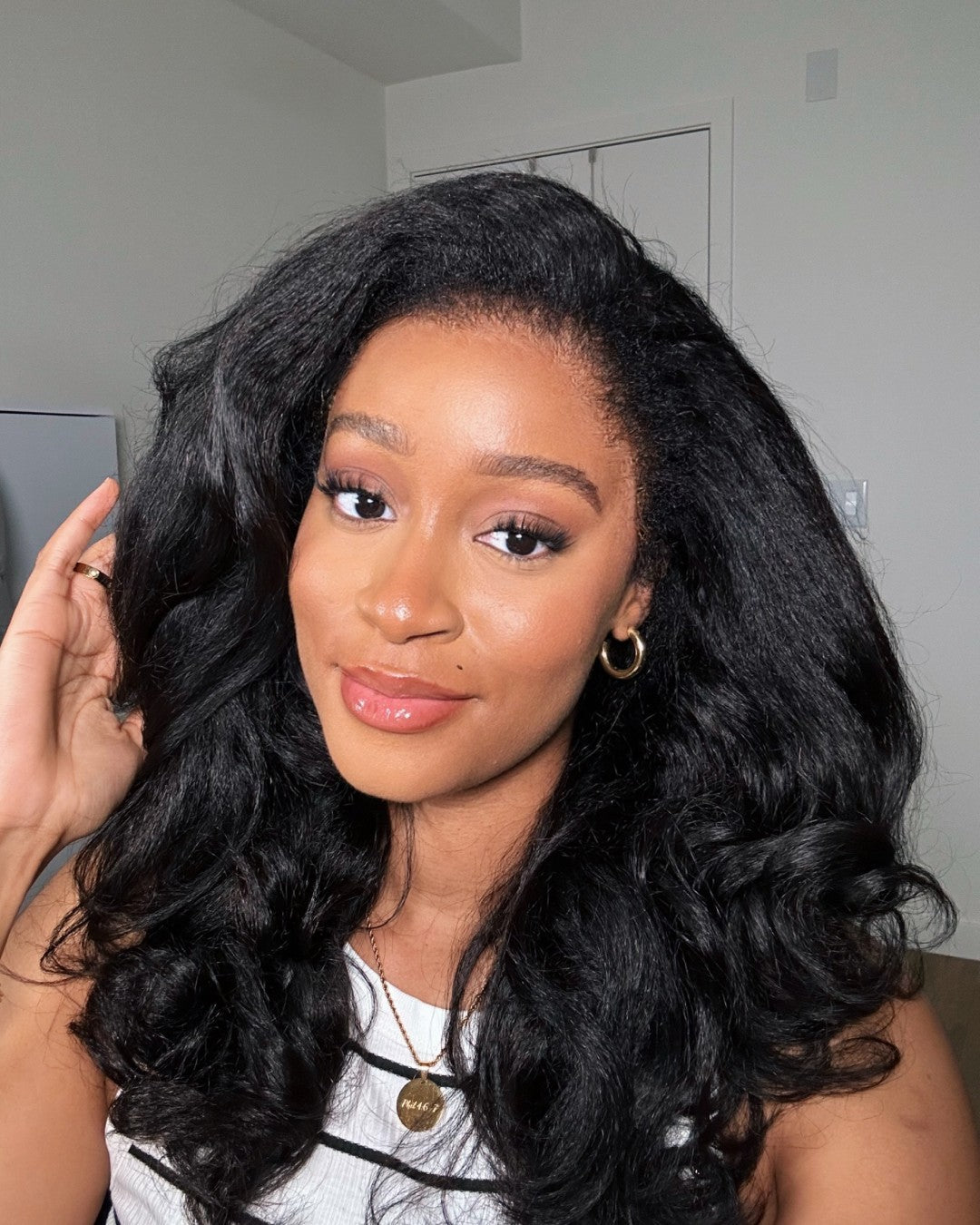 Black HD Lace Wig with Body Wave & Curly Edges – Amara-Nora Luxe