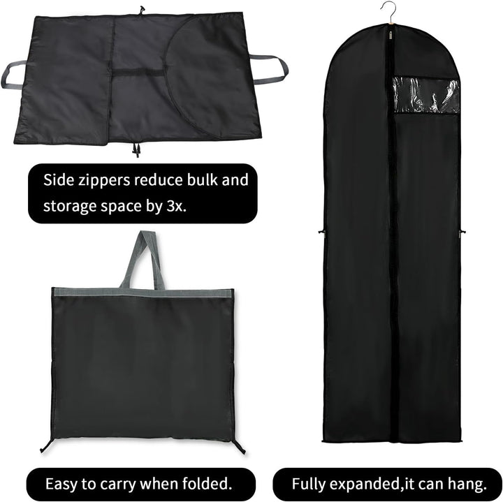 Long Garment Storage Cover – 70.87" (180.00 cm) Dress Bag with Zipper & Window (Buy 1, Get 1 FREE)