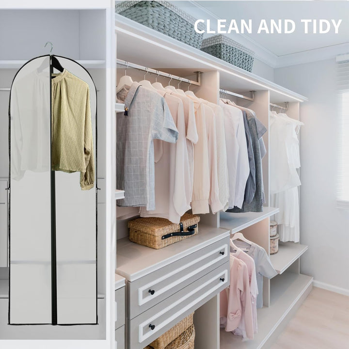 Long Garment Storage Cover – 70.87" (180.00 cm) Dress Bag with Zipper & Window (Buy 1, Get 1 FREE)