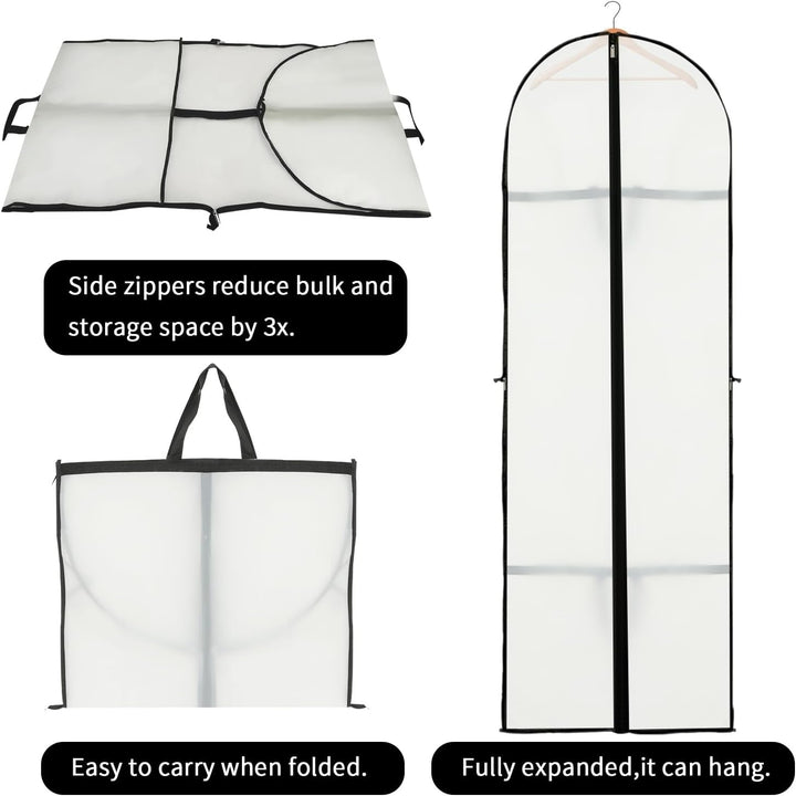 Long Garment Storage Cover – 70.87" (180.00 cm) Dress Bag with Zipper & Window (Buy 1, Get 1 FREE)