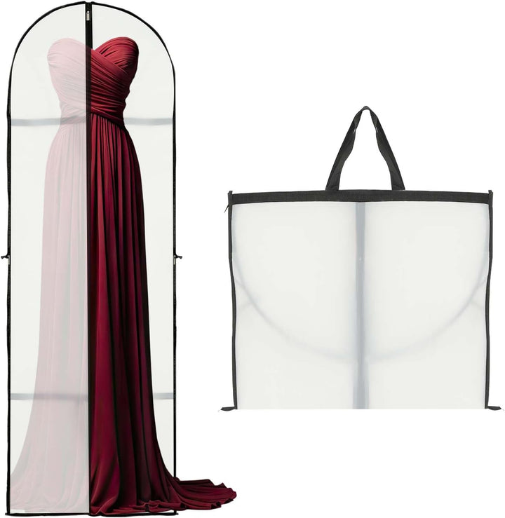Long Garment Storage Cover – 70.87" (180.00 cm) Dress Bag with Zipper & Window (Buy 1, Get 1 FREE)
