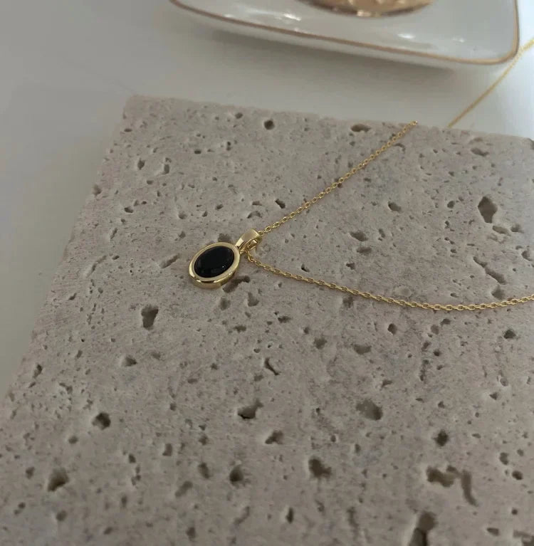 Black Onyx and Pearl Stack Necklace - Aria-Nora Luxe