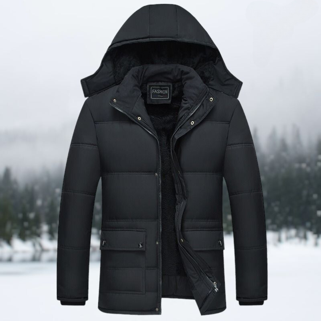 Black Quilted Winter Jacket - Hugo-Black-S-Nora Luxe