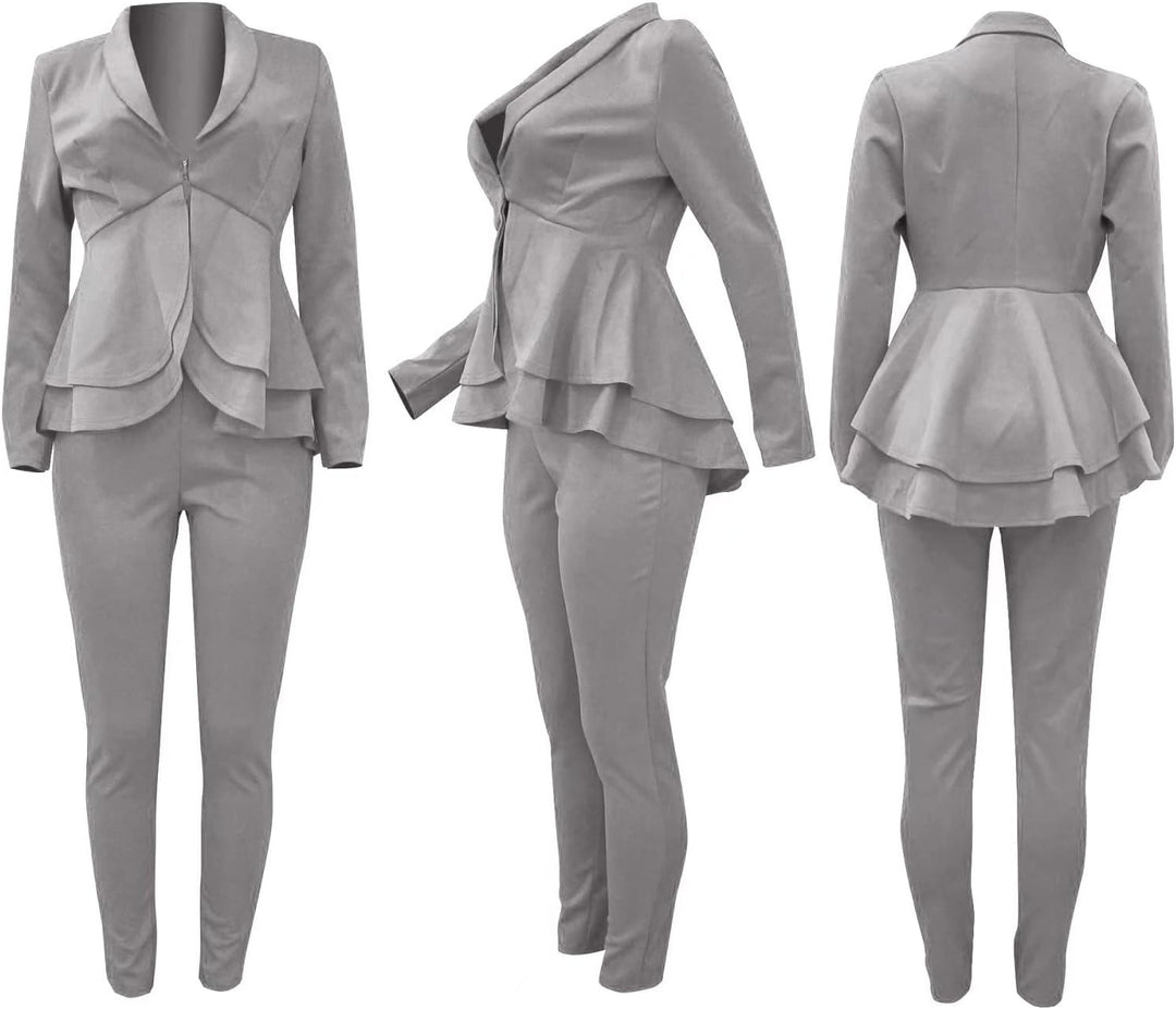 Blazer and Trousers Set - Faylinn-Blue-S-Nora Luxe