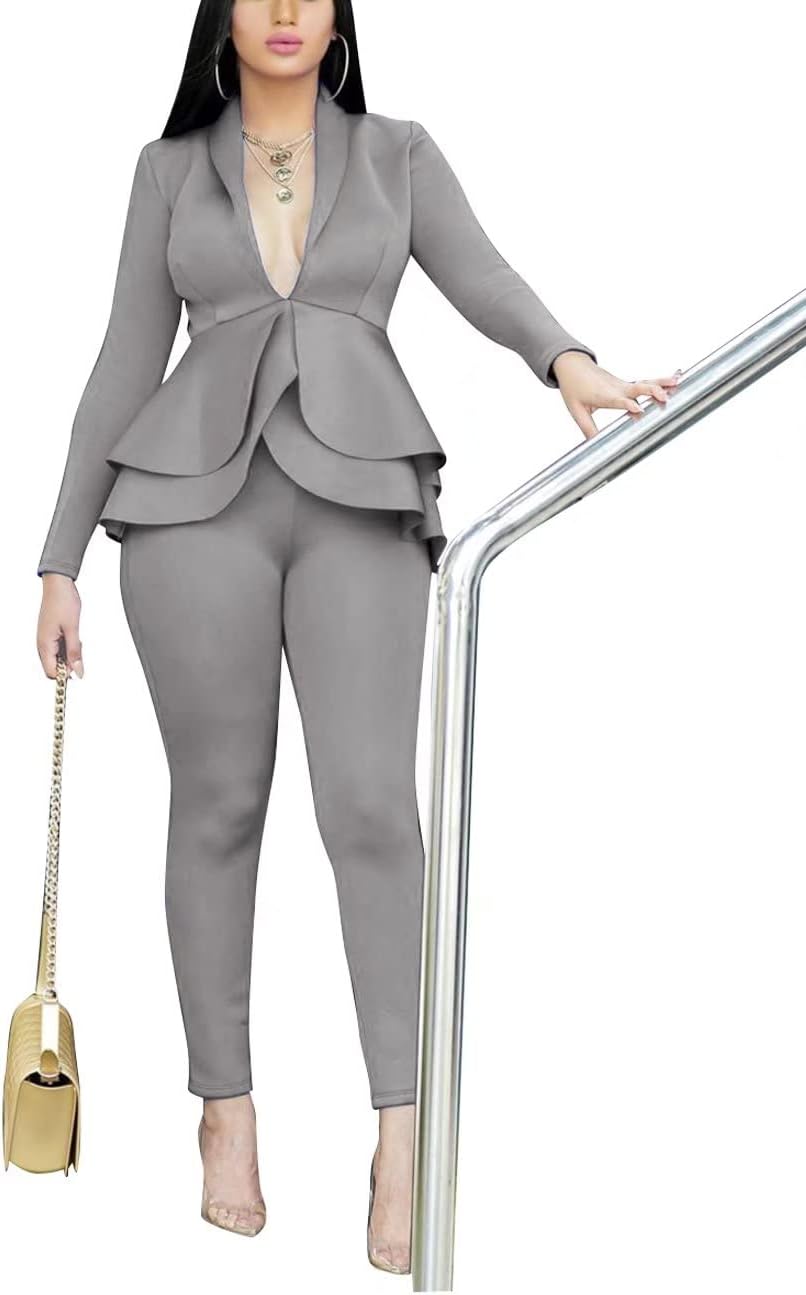 Blazer and Trousers Set - Faylinn-Blue-S-Nora Luxe