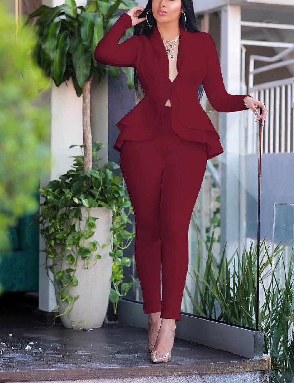 Blazer and Trousers Set - Faylinn-Blue-S-Nora Luxe