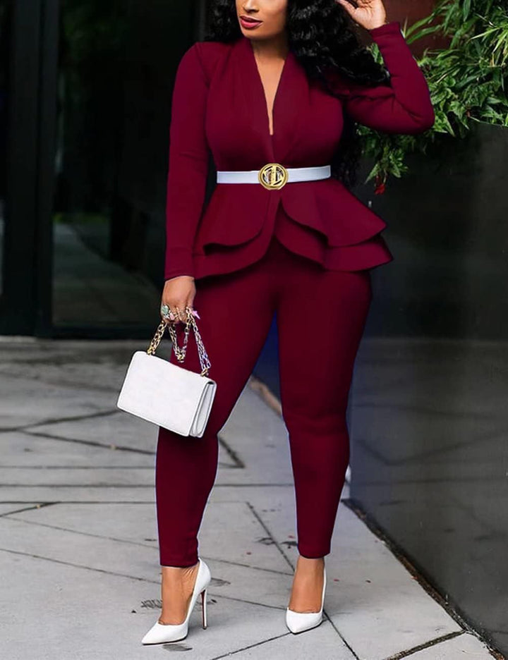 Blazer and Trousers Set - Faylinn-Blue-S-Nora Luxe