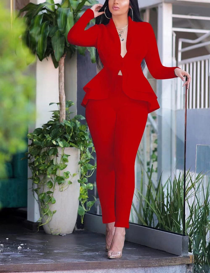 Blazer and Trousers Set - Faylinn-Blue-S-Nora Luxe