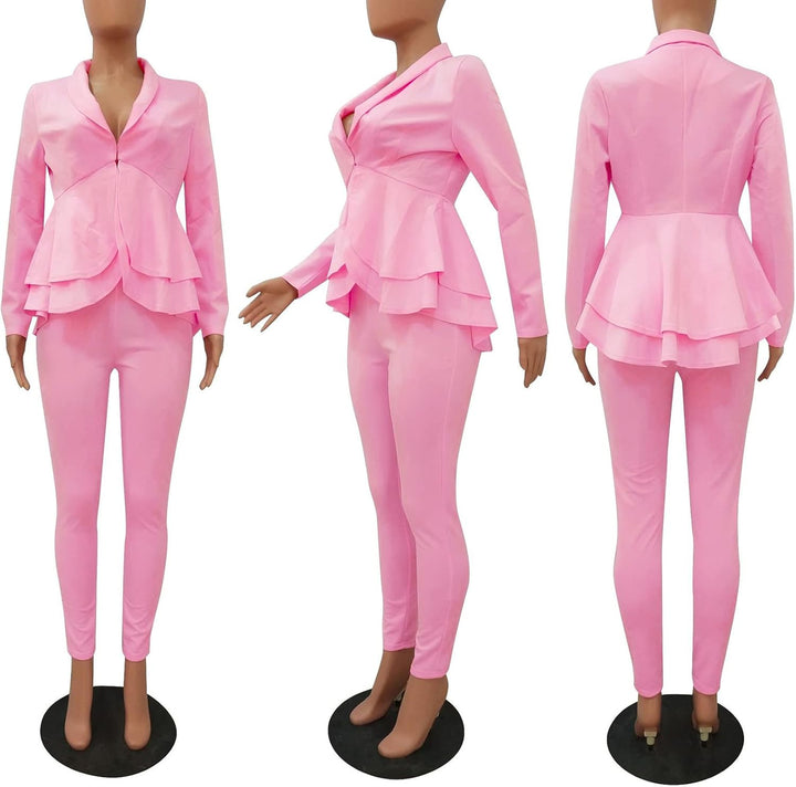 Blazer and Trousers Set - Faylinn-Blue-S-Nora Luxe