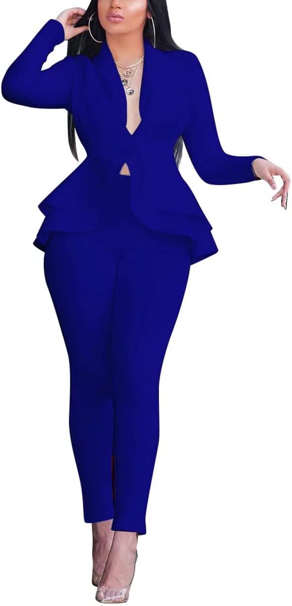 Blazer and Trousers Set - Faylinn-Blue-S-Nora Luxe
