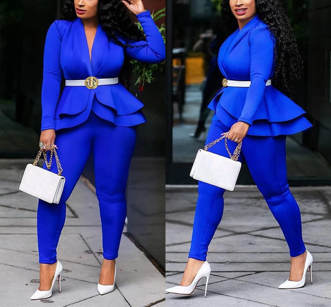 Blazer and Trousers Set - Faylinn-Blue-S-Nora Luxe