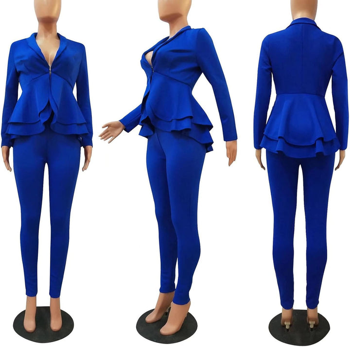 Blazer and Trousers Set - Faylinn-Blue-S-Nora Luxe