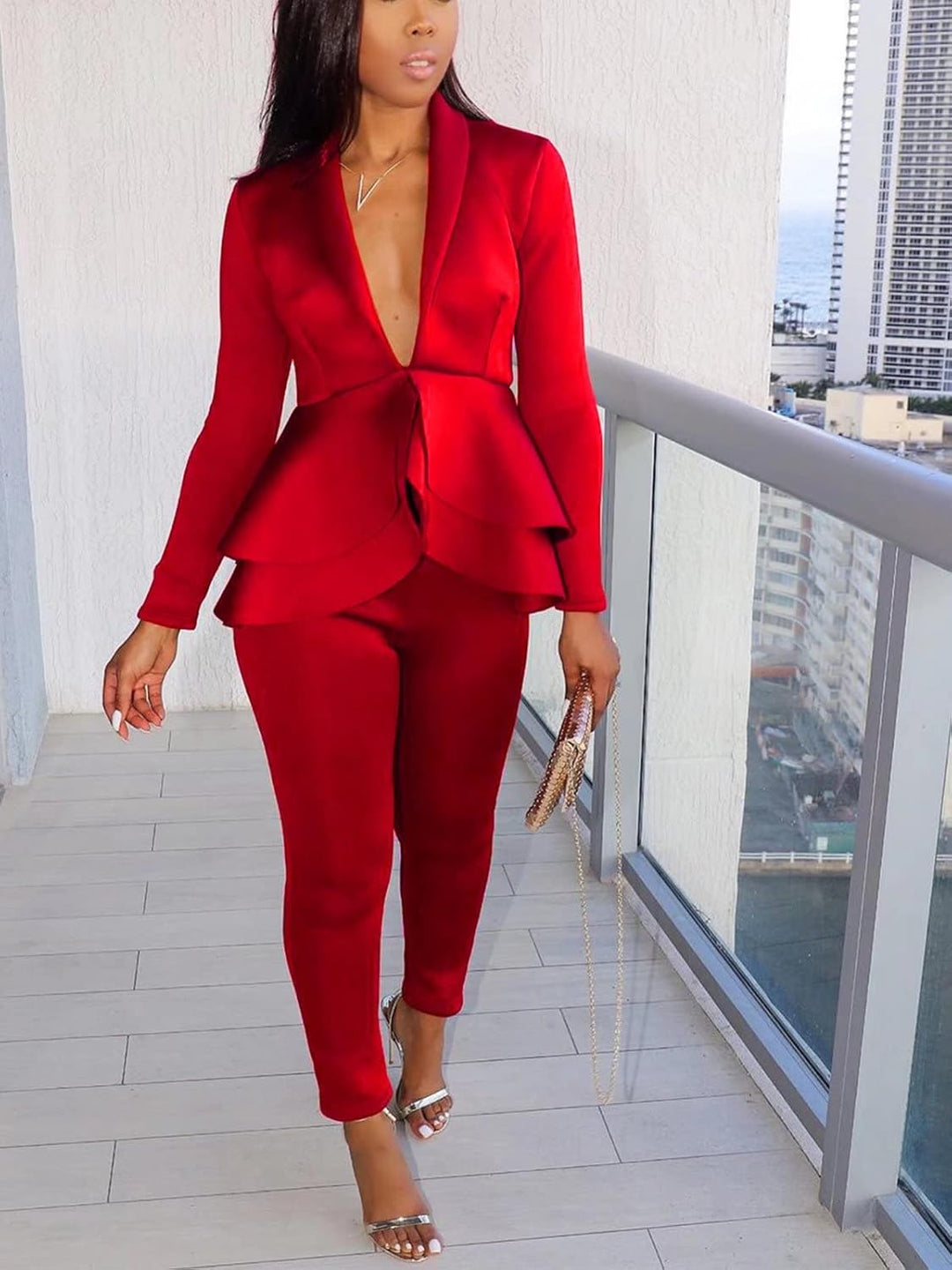 Blazer and Trousers Set - Faylinn-Blue-S-Nora Luxe
