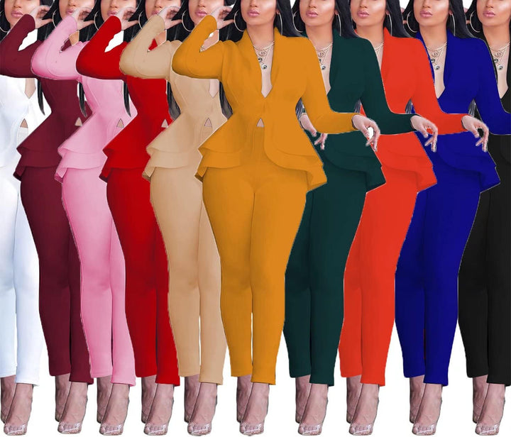 Blazer and Trousers Set - Faylinn-Blue-S-Nora Luxe