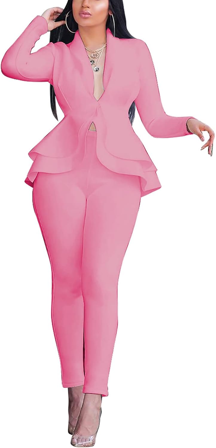 Blazer and Trousers Set - Faylinn-Pink-S-Nora Luxe
