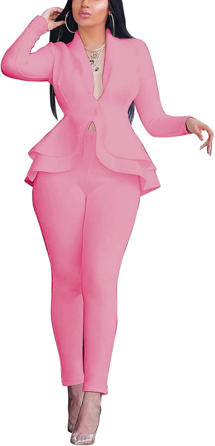 Blazer and Trousers Set - Faylinn-Pink-S-Nora Luxe