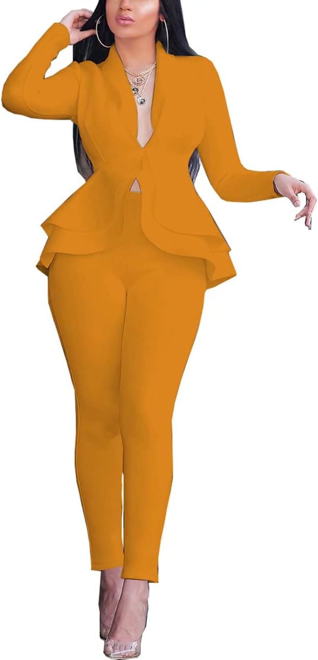 Blazer and Trousers Set - Faylinn-Yellow-S-Nora Luxe