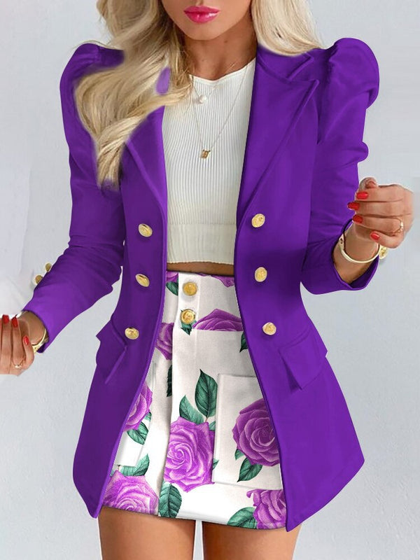 Blazer Skirt Set for Women – Stylish & Versatile – Thalia-Violet-S-Nora Luxe