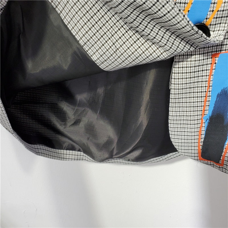 Blazer with Print and Pocket - Luna-S-Nora Luxe