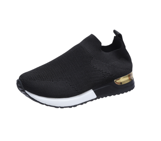 BlissWalk Comfort | Ergonomic Women's Lace-Free Sneakers with Cushioned Heel-Black-2.5-Nora Luxe