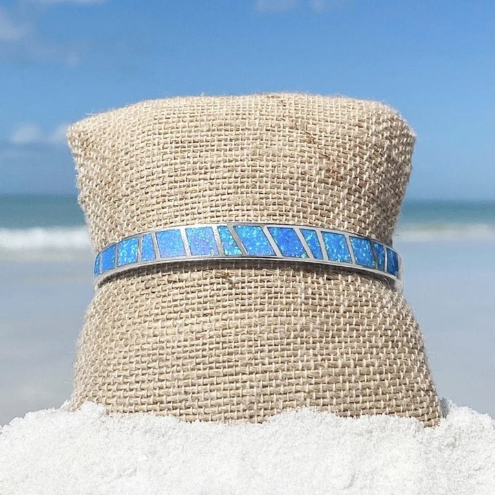 Blue and Silver Opal Bracelet - Isola-Nora Luxe