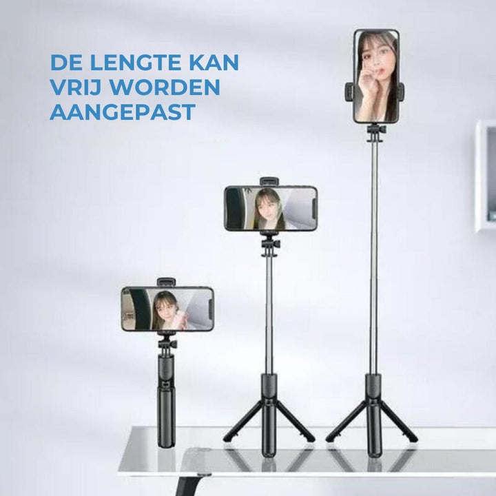 Bluetooth Selfie Stick & Tripod - FlexiShot-Black-Nora Luxe